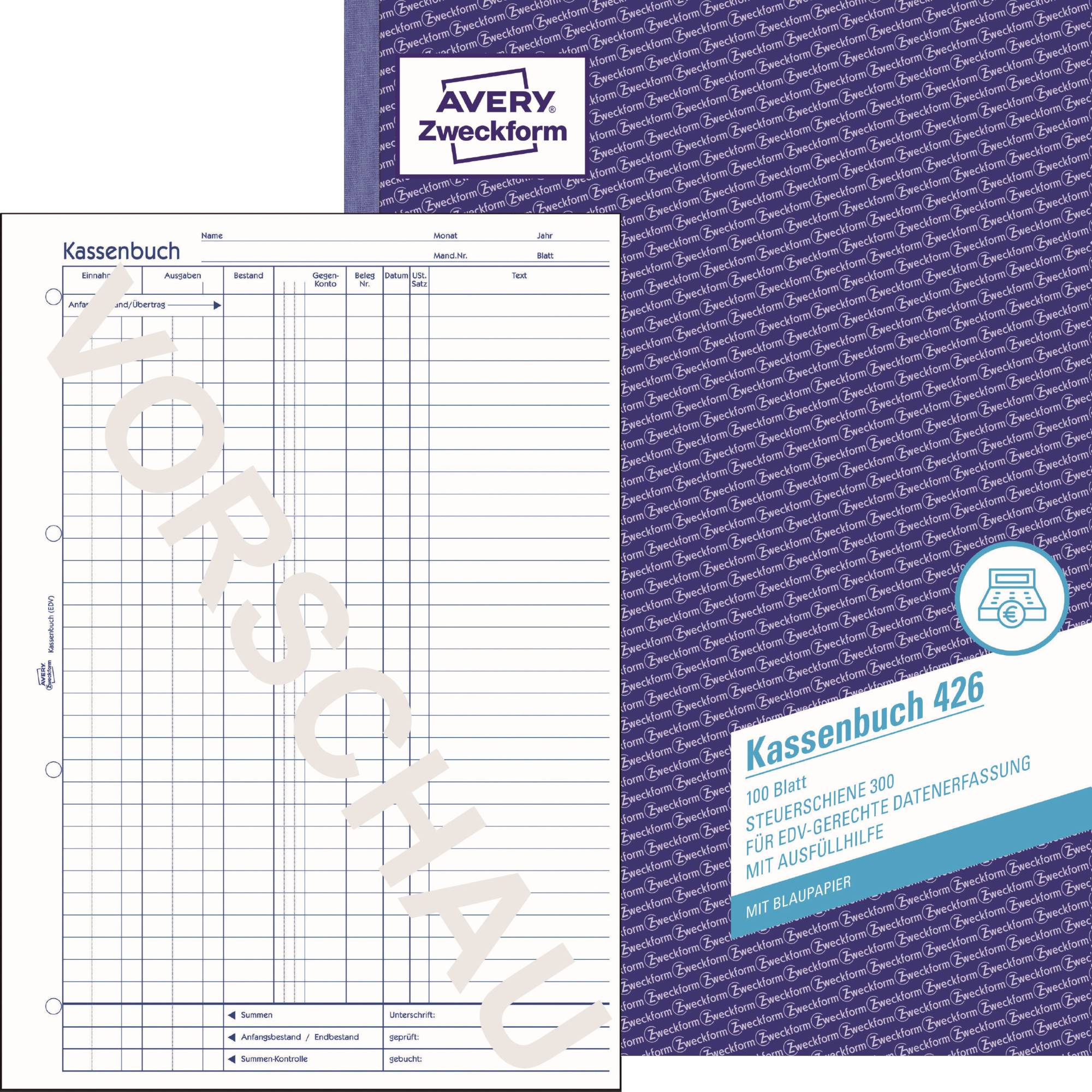 Avery Zweckform Kassenbuch 426 DIN A4 100Blatt-0