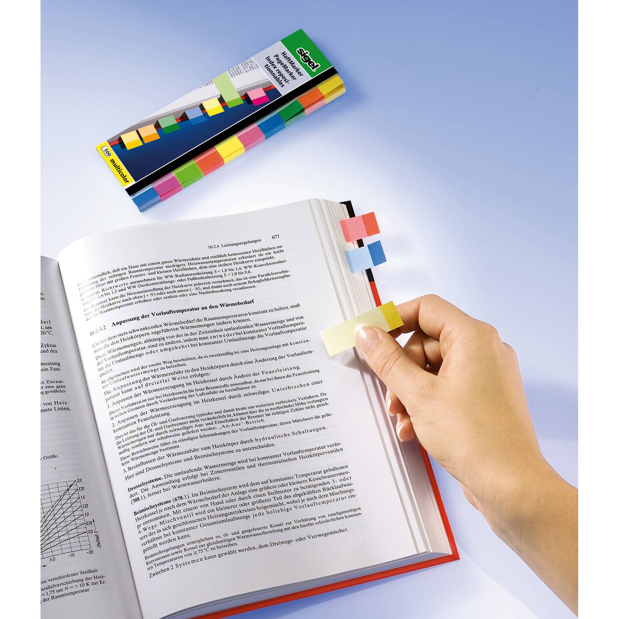 Haftmarker Multicolor 50x150mm f. sort 500 Bl./Pack.-1