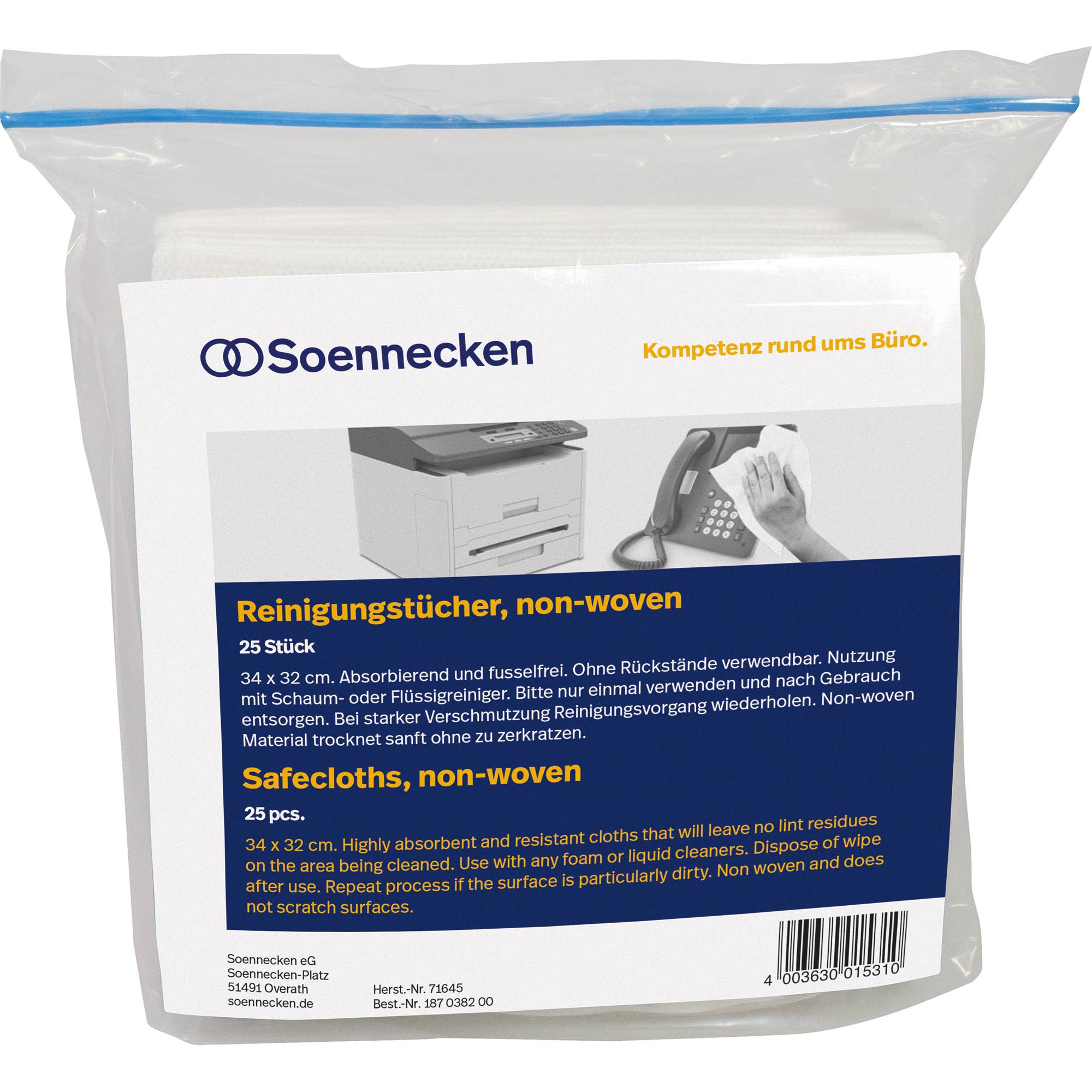 Reinigungstuch trocken 34x32cm 25 St./Pack.-0