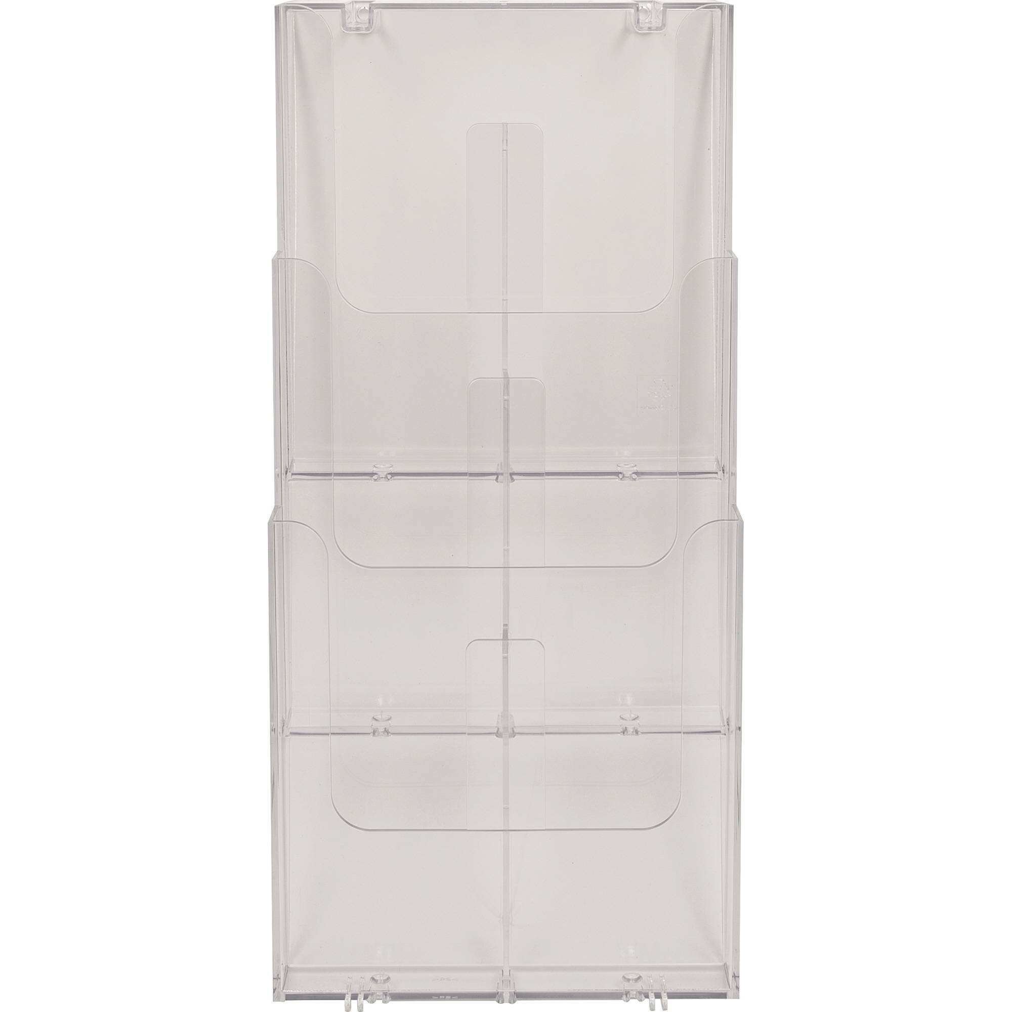 Wandprospekthalter A4 hoch 3Fächer transparent-0