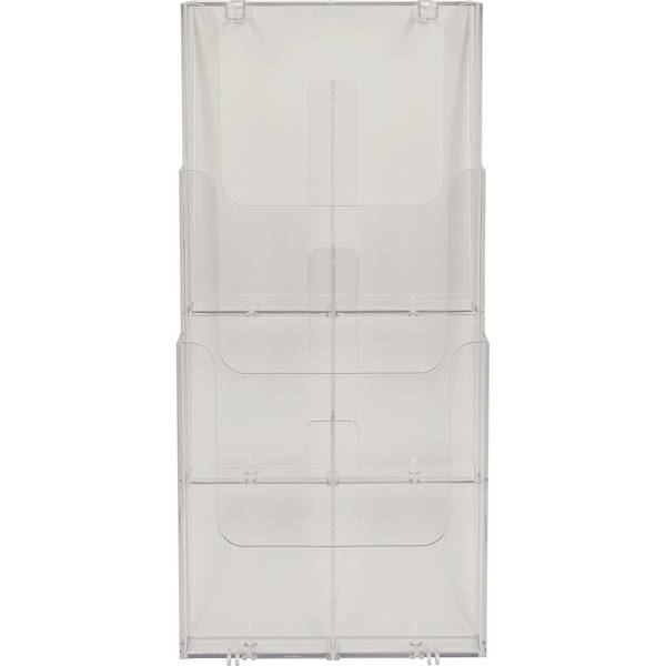 Wandprospekthalter A4 hoch 3Fächer transparent