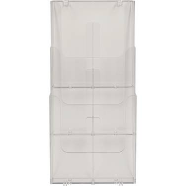 Wandprospekthalter A4 hoch 3Fächer transparent