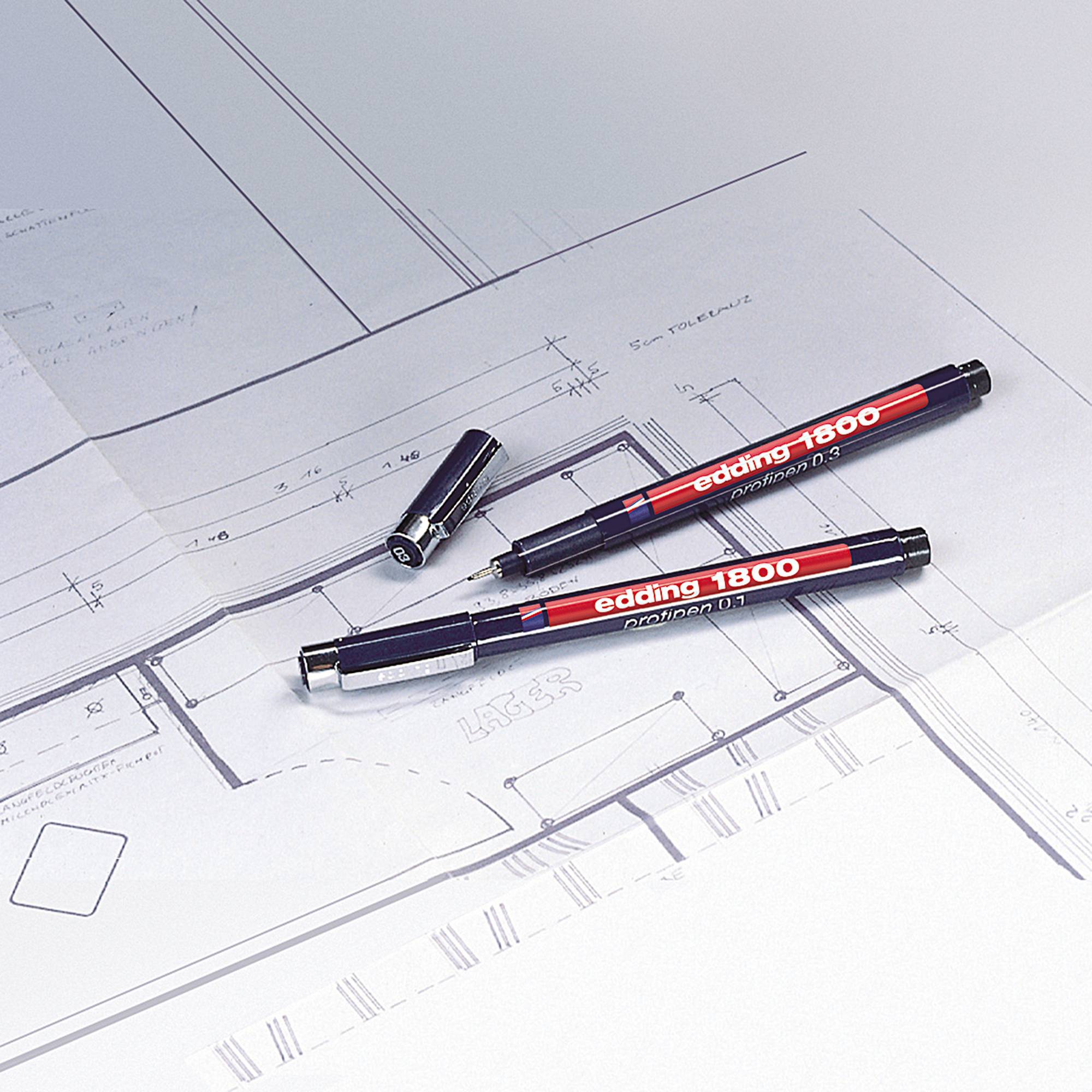 Edding edding 1800 4-180003002 Fineliner Rot 0.35 mm 1 St.-3