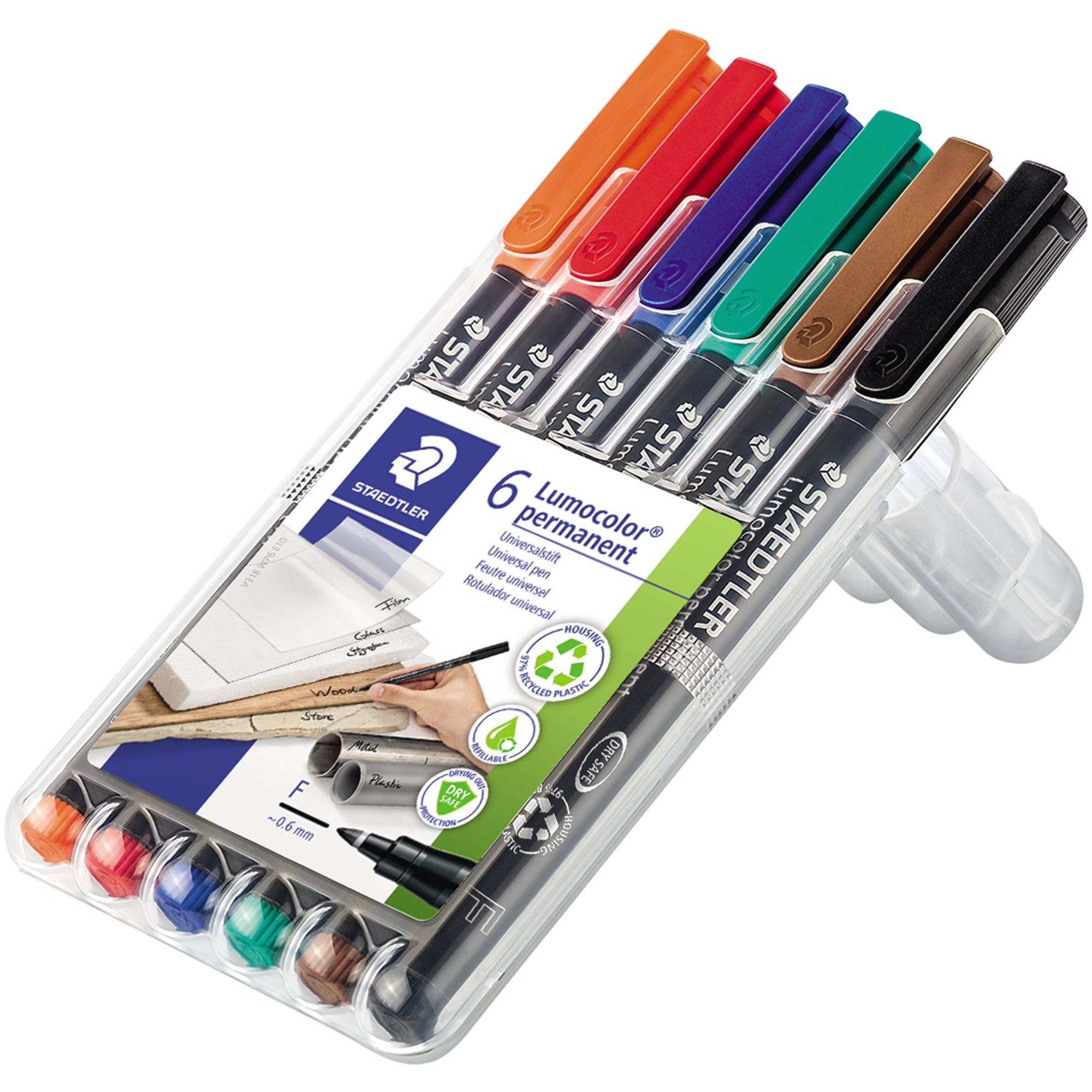 Folienstift Lumocolor 0,6mm sort. 6 St./Pack.-1