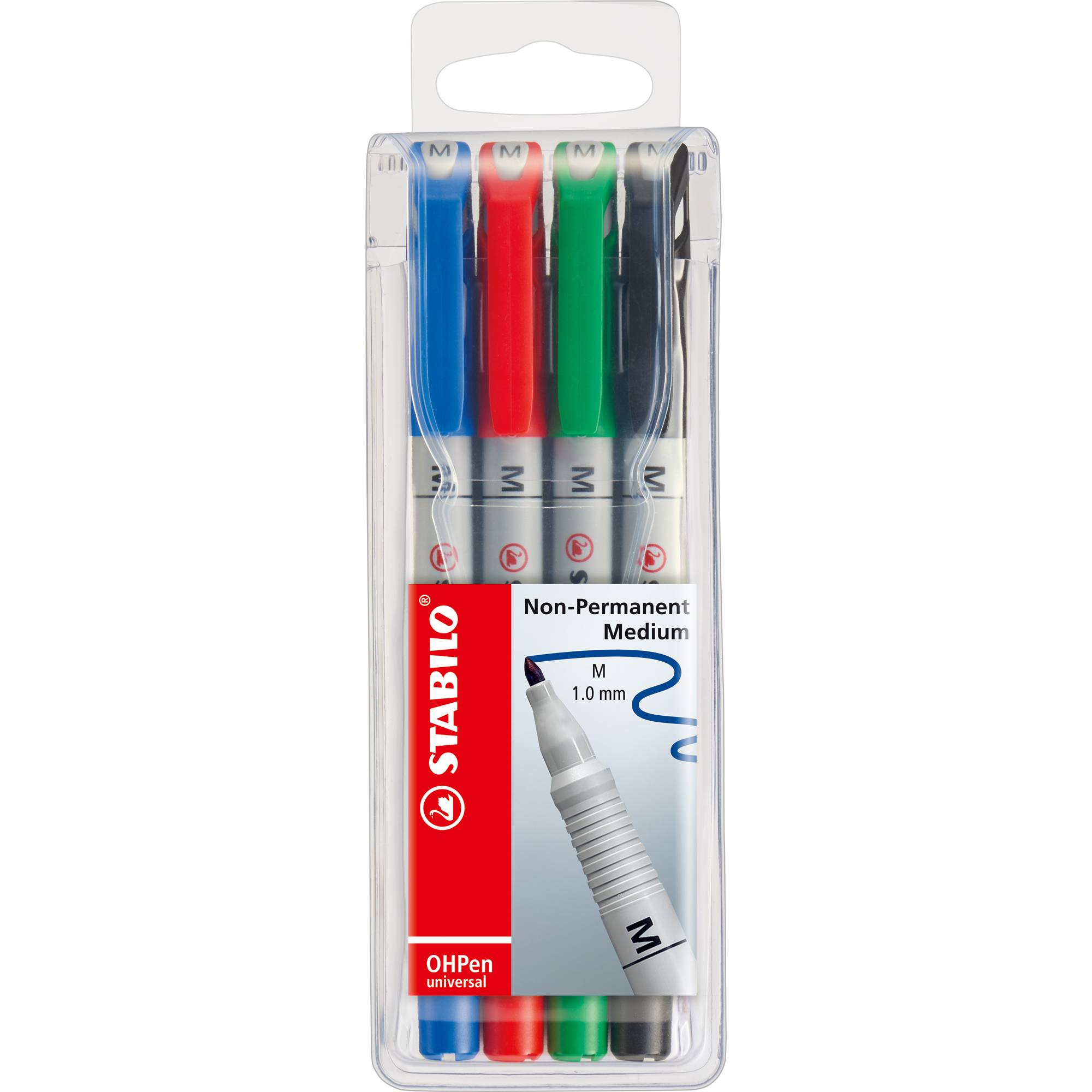 Folienschreiber OHPen M 1mm non perm. sort. 4St.-0
