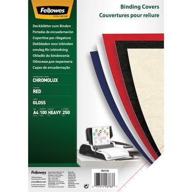 Deckblatt Chromolux DIN A4 rot 100St./Pack.