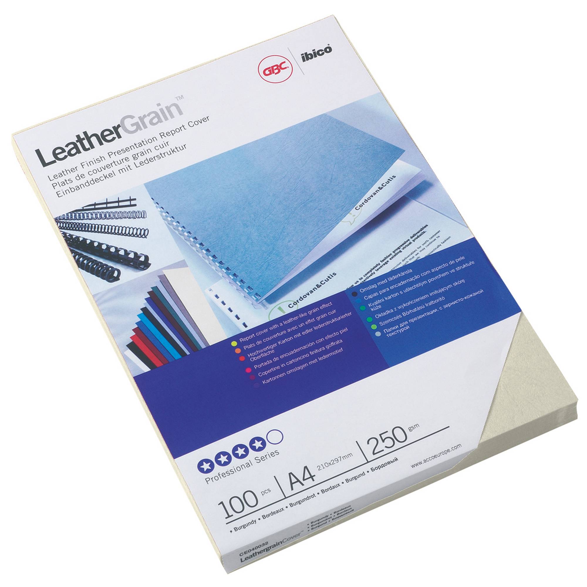 Einbanddeckel LeatherGrain DIN A4 weiß 100 St./Pack.-1