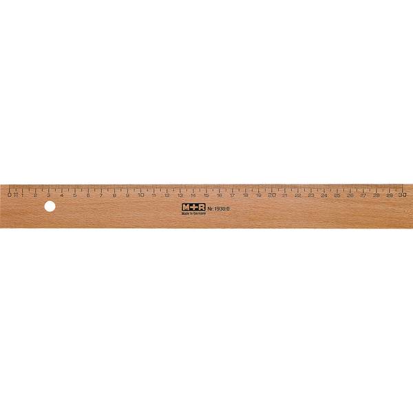Lineal 30cm Holz Metalleinlage