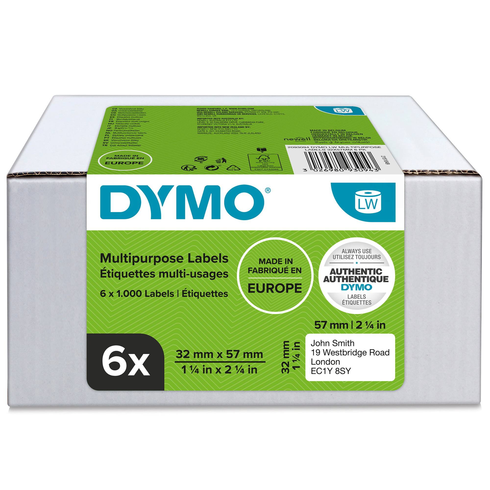 Vielzwecketikett 32x57mm 1.000St. 6 Rl./Pack.-0