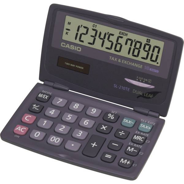 Casio Taschenrechner 10stellig Solar/Batterie SL-210TE-WA-EC