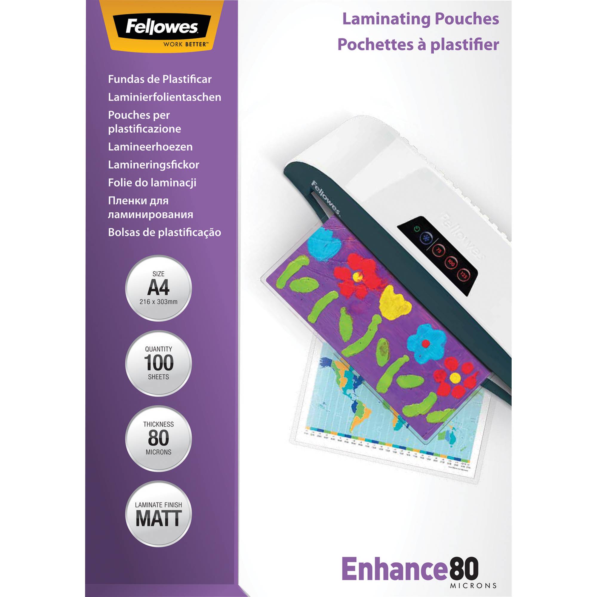 Fellowes 100 Stück Laminierfolien 5452103 A4 80 mic-0