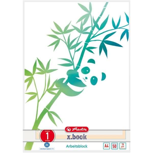 Herlitz GREENline, Abbildung, Grün, Weiß, A4, 50 Blätter, 70 g/m², Liniertes Papier-0