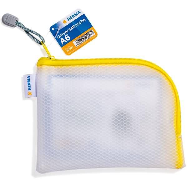 Universaltasche A6 19x14cm transparent/gelb-1