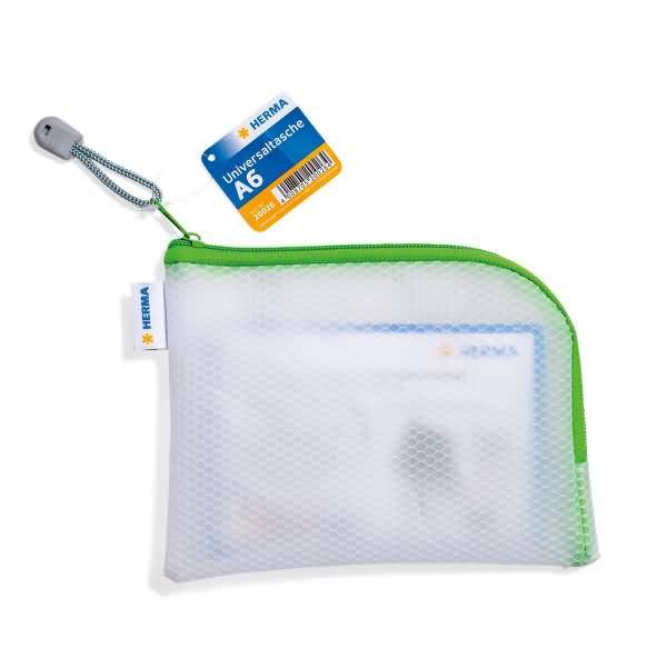 Universaltasche A6 19x14cm transparent/grün-1