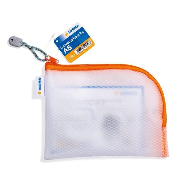 Universaltasche A6 19x14cm transparent/orange-1