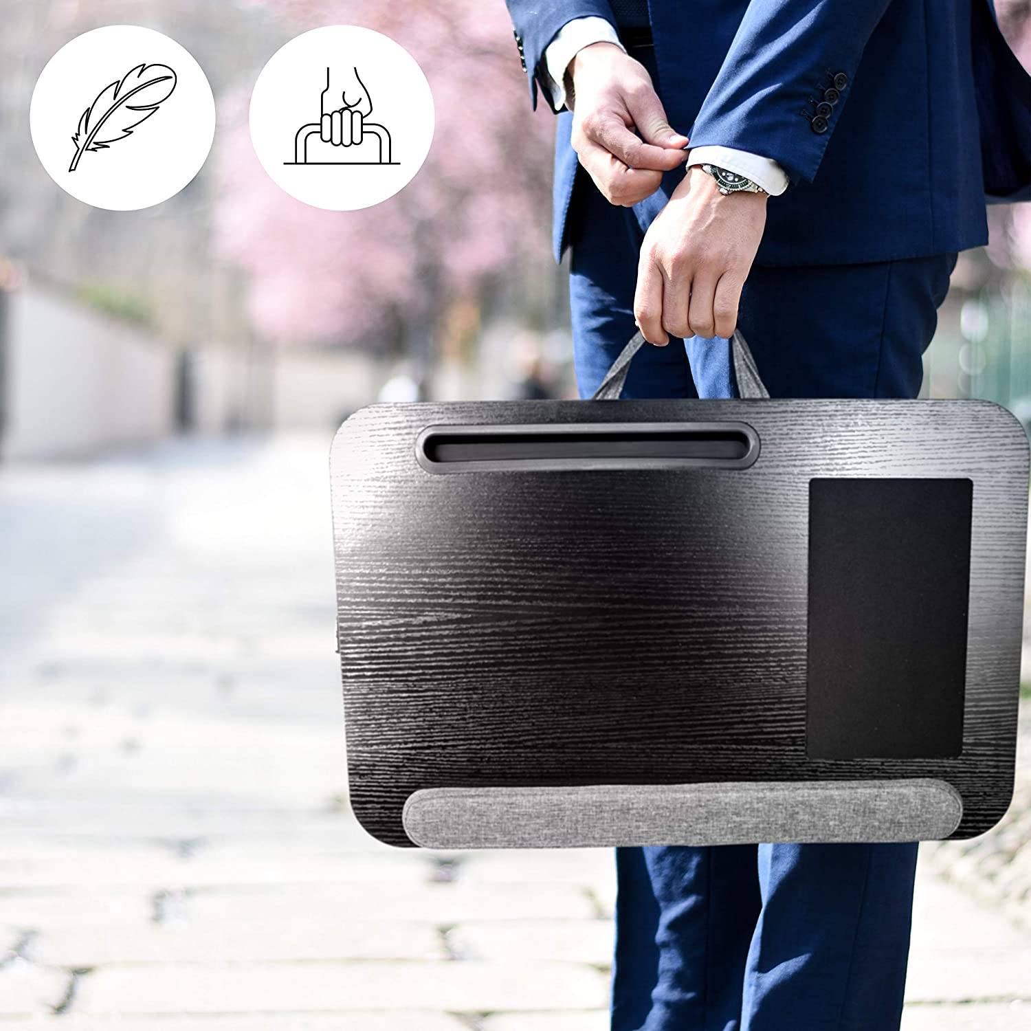 Duronic DML433 Laptopständer mit Handgelenkpolster - Ergonomischer Laptop Tisch mit Kissen - Schaumstoffkissenstütze-2