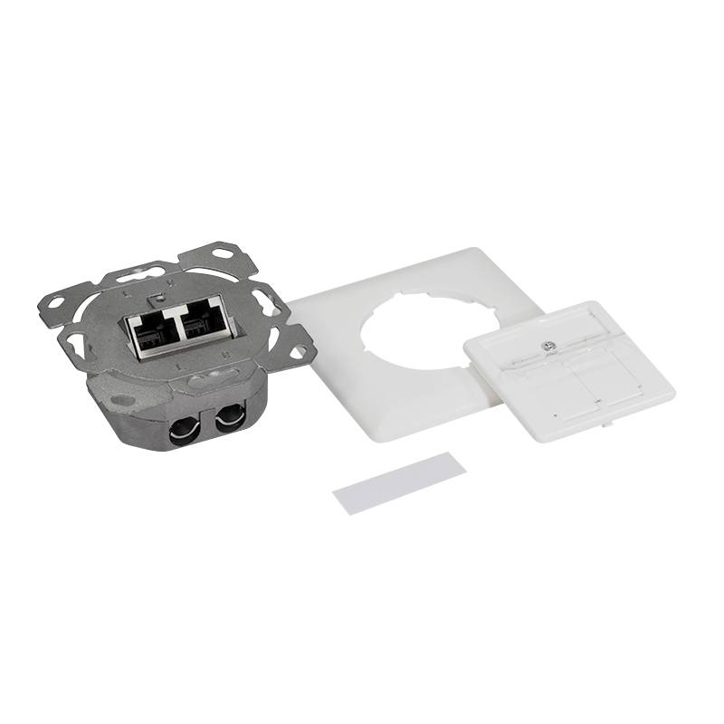 LogiLink Professional Cat.6A Netzwerkdose UP 2 x RJ45 geschirmt, signalweiß-0
