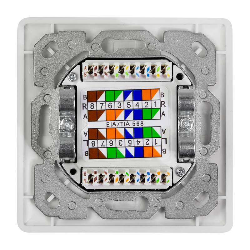 LogiLink Professional Cat.6A Netzwerkdose UP 2 x RJ45 geschirmt, signalweiß-1