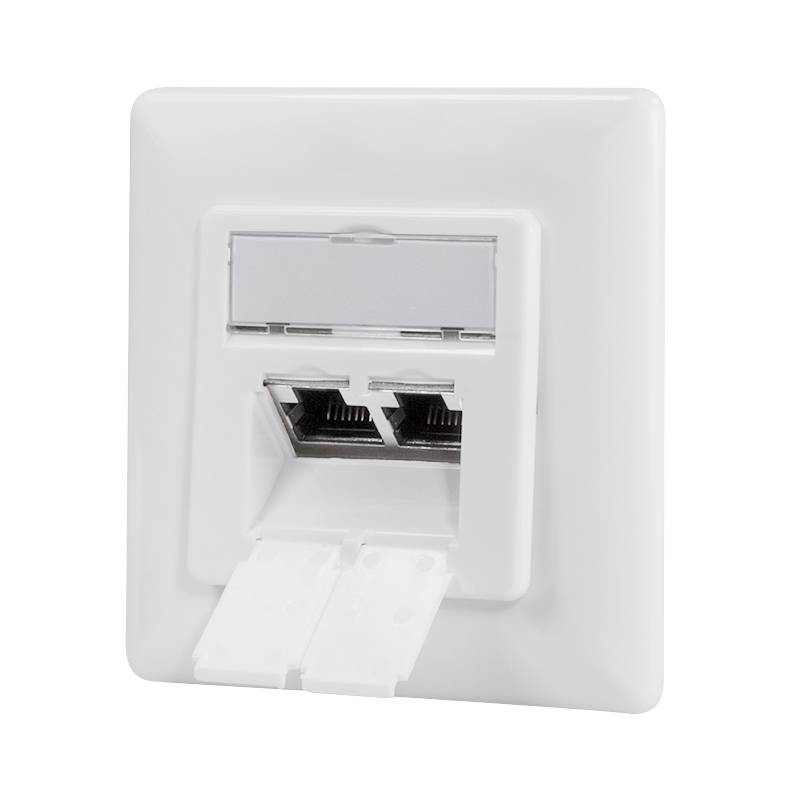 LogiLink Professional Cat.6A Netzwerkdose UP 2 x RJ45 geschirmt, signalweiß-2