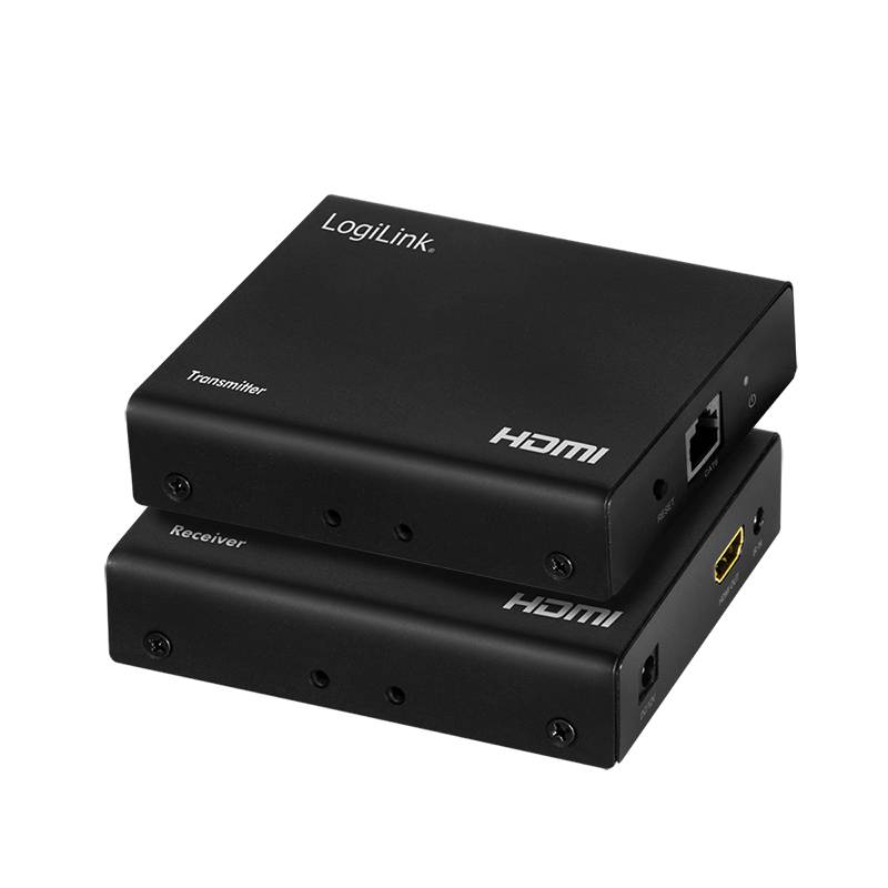 LogiLink HDMI-Extender/Splitter-Set over LAN, 70 m, 1x2-Port, 4K/60 Hz, HDR, IR, POC-0