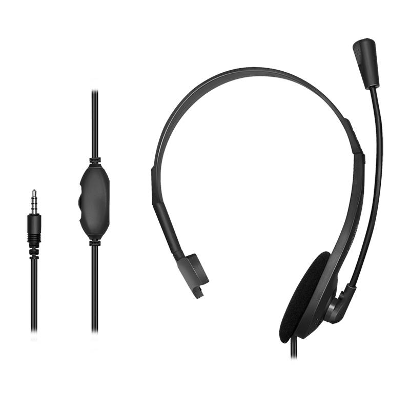 LogiLink Mono-Headset, 1x 3,5-mm-Klinkenstecker, Bügelmikrofon, Eco-Box-1