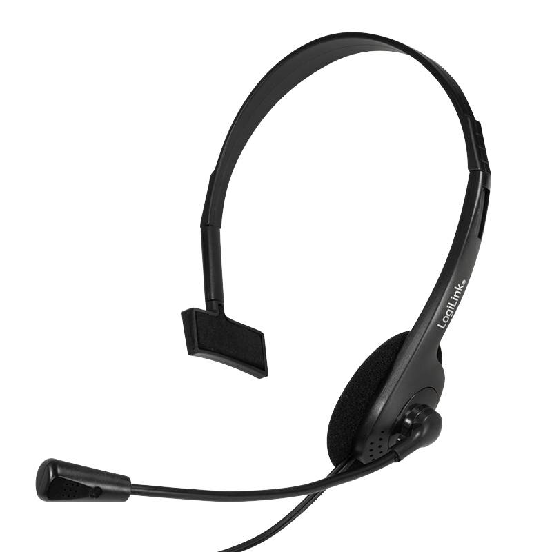 LogiLink Mono-Headset, 1x 3,5-mm-Klinkenstecker, Bügelmikrofon, Eco-Box-3