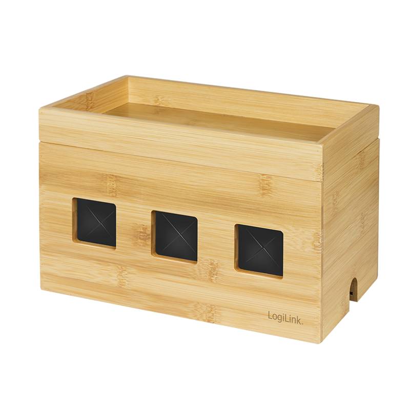 LogiLink Kabelbox, 255x140x165 mm, Bambus-2