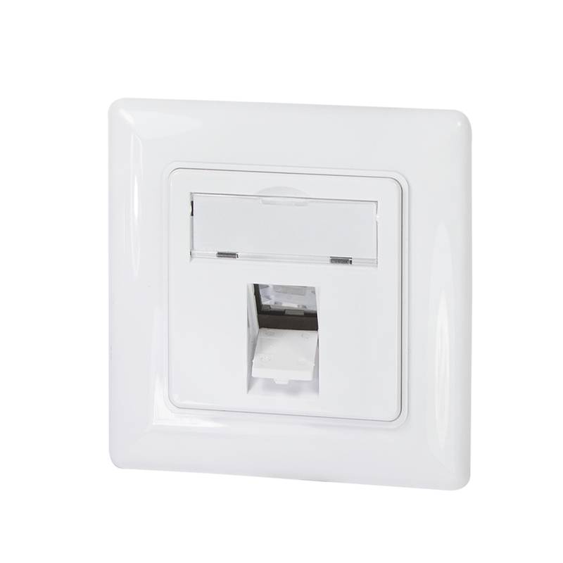 LogiLink Keystone-Steckdose - mit Beschriftungsfenster - abgewinkelt - einfach --0