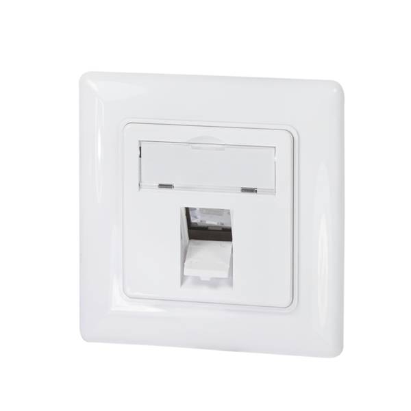 LogiLink Keystone-Steckdose - mit Beschriftungsfenster - abgewinkelt - einfach -