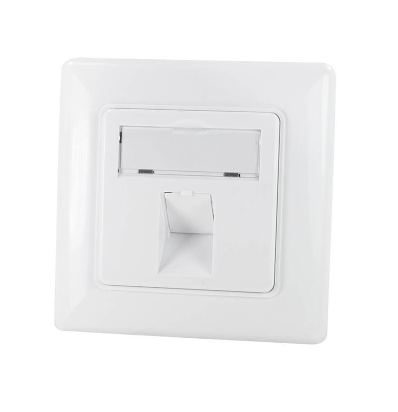 LogiLink Keystone-Steckdose - mit Beschriftungsfenster - abgewinkelt - einfach --4