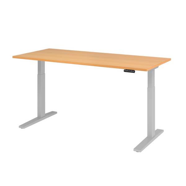 Schreibt. el.180x80cm silber/buche