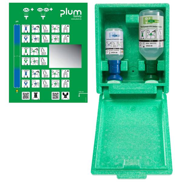 Augennotfallstation 1x200 ml pH Neutral,1x0,5l Augenspül. PLUM