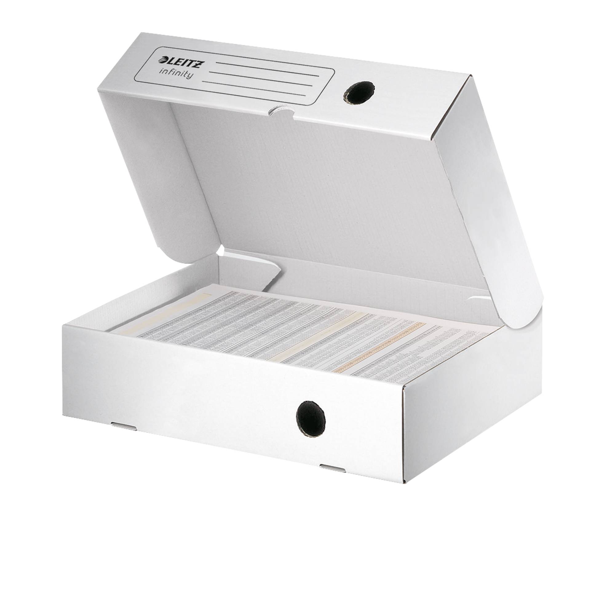 Archivbox Infinity 330x255x80mm Wellpappe weiß-0