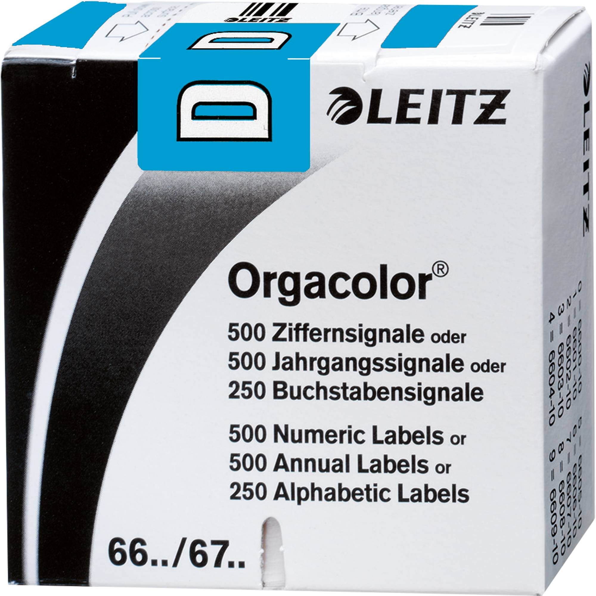 Buchstabensignal Orgacolor D blau 250 St./Pack.