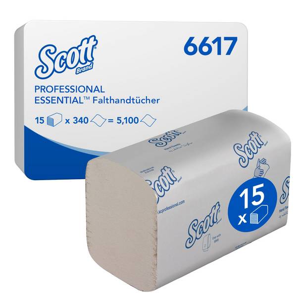 Scott Papierhandtuch Essential 21x20cm 15x340Bl.