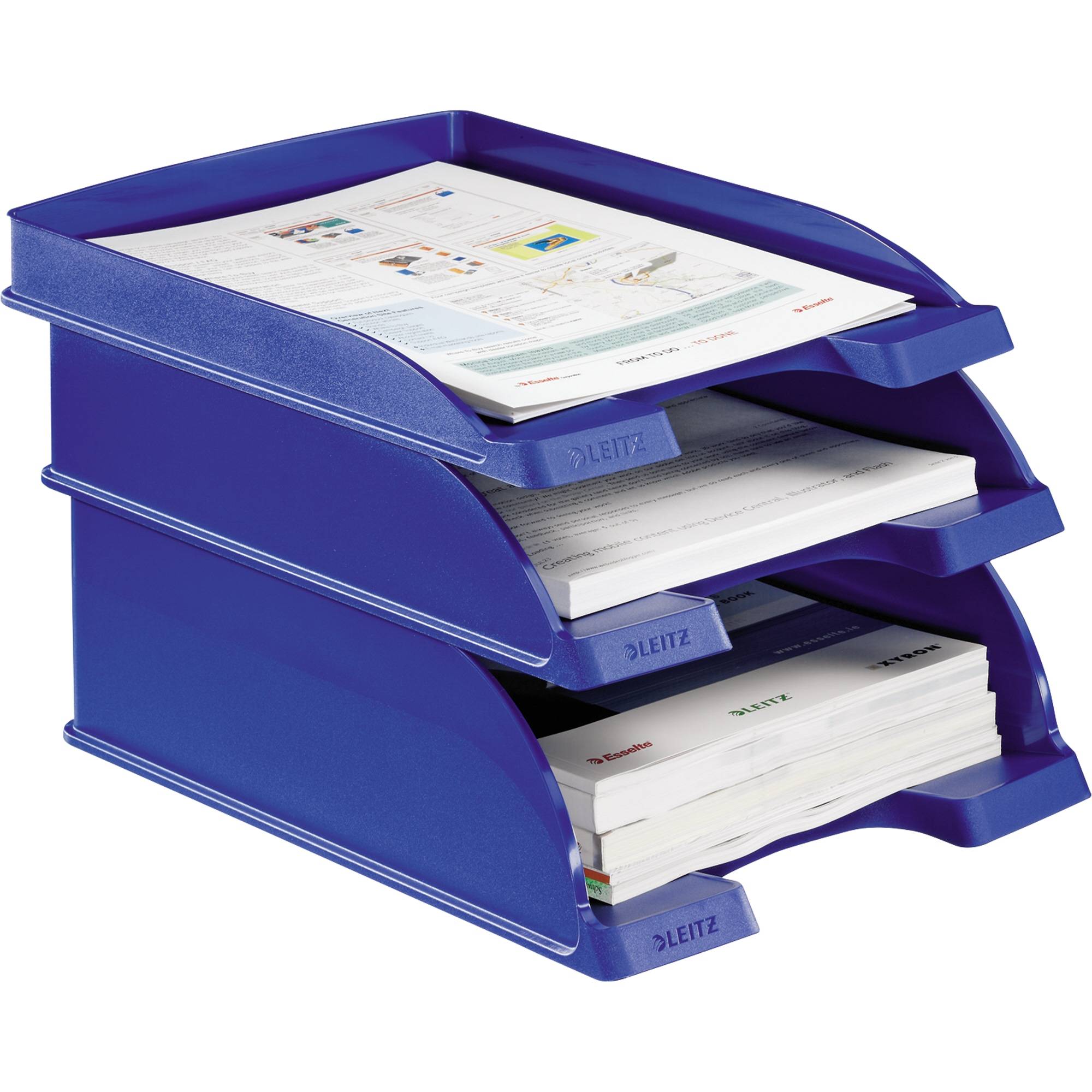 Briefablage Flach Plus DIN A4 stapelbar PS bl-1