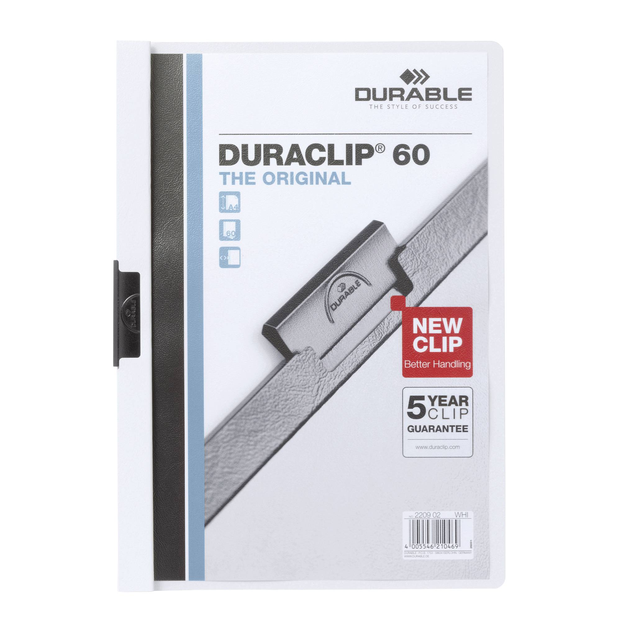 DURABLE DURACLIP 60 - Klemmhefter - für A4 - Kapazität: 60 Blätter-0