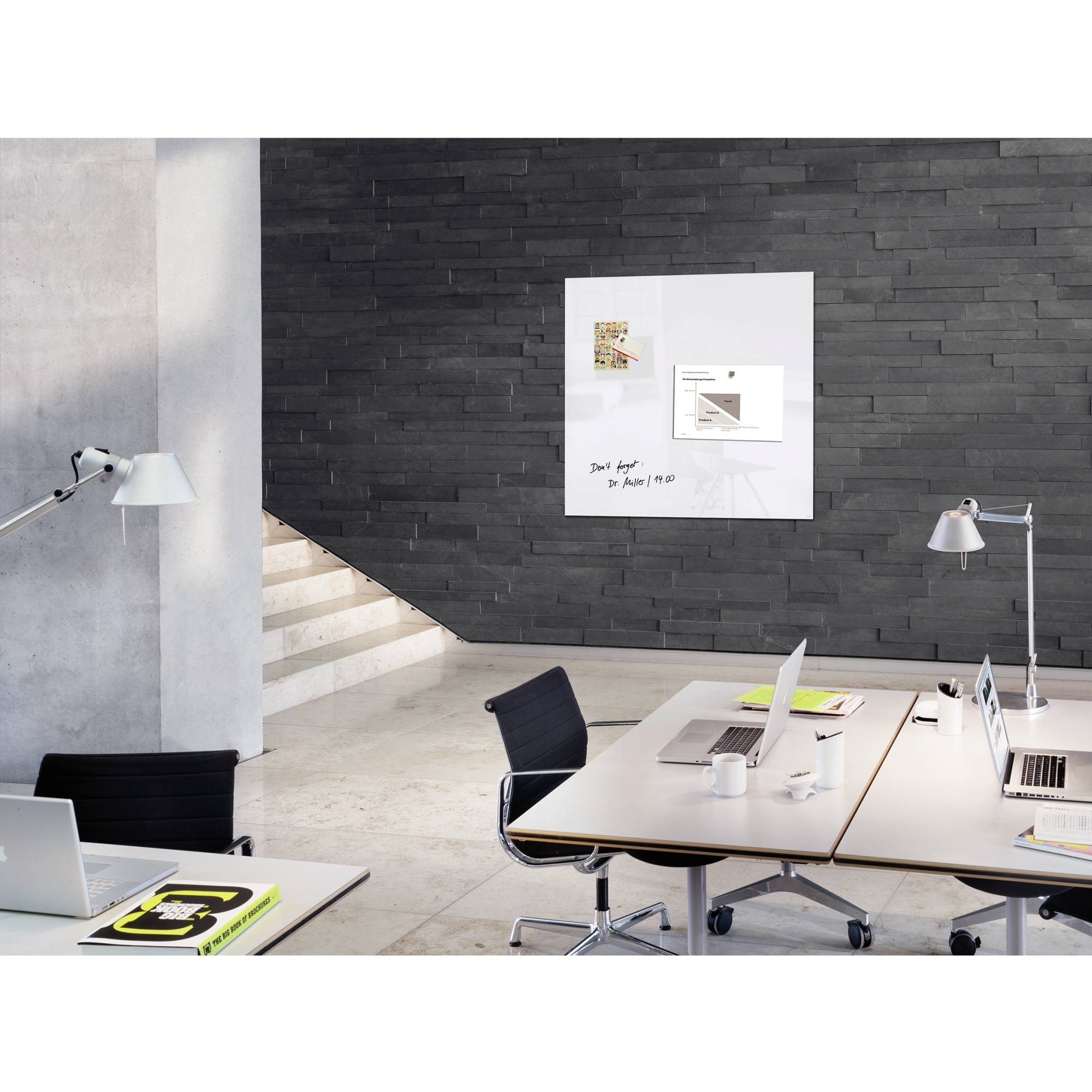 Magnetboard Artverum 1000x1000x18mm Glas schwarz-1