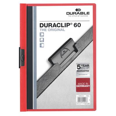 Klemmmappe DURACLIP 60 DIN A4 Hartfolie rot-0