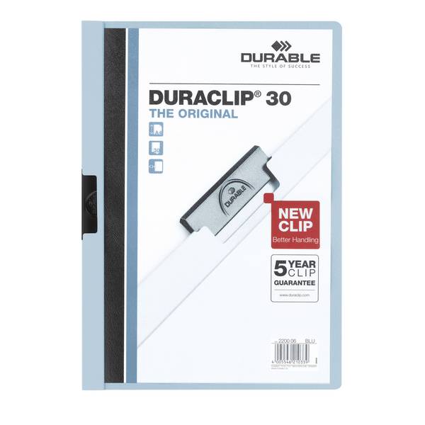 Klemmmappe DURACLIP 30 DIN A4 Hartfolie blau