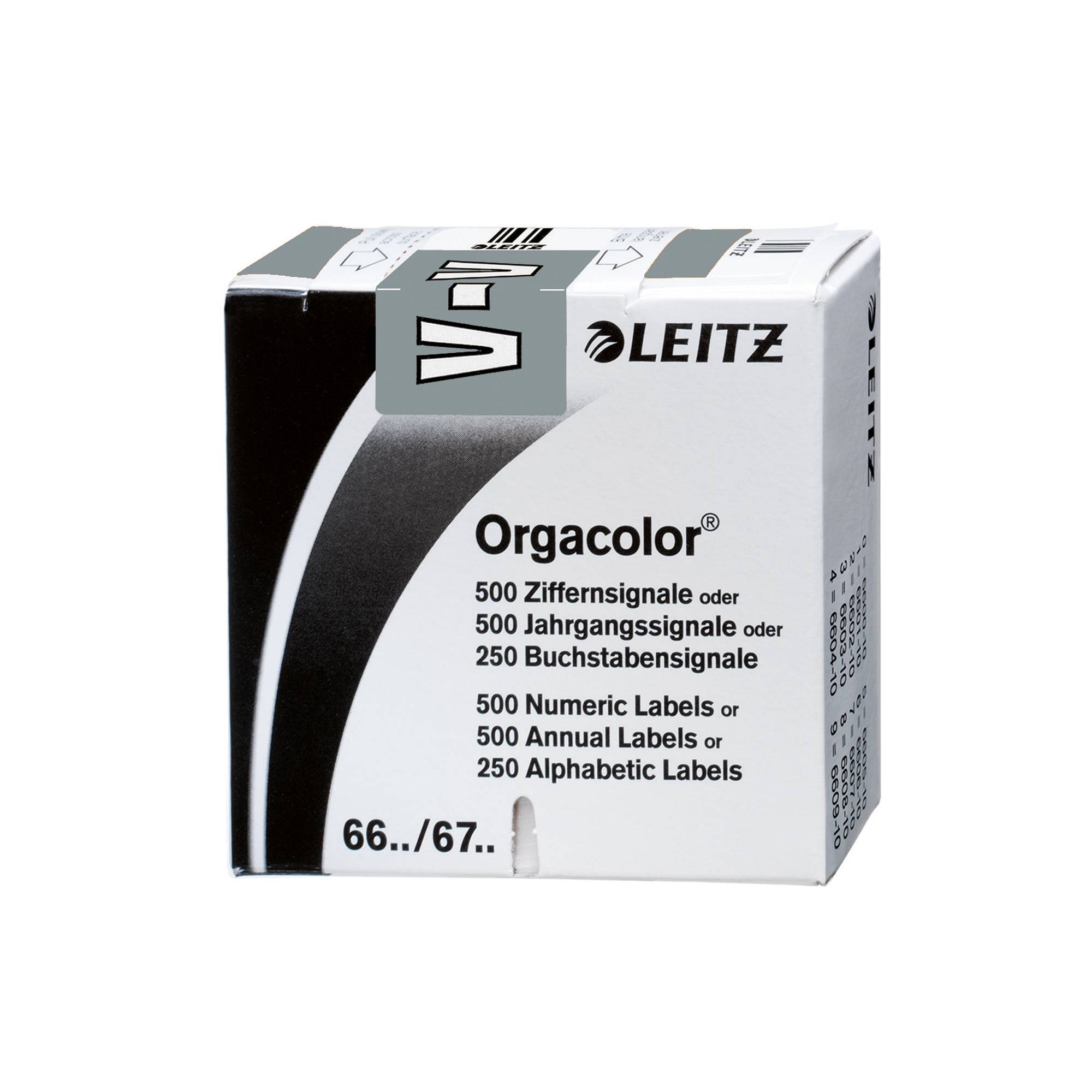 Buchstabensignal Orgacolor V grau 250 St./Pack.-0