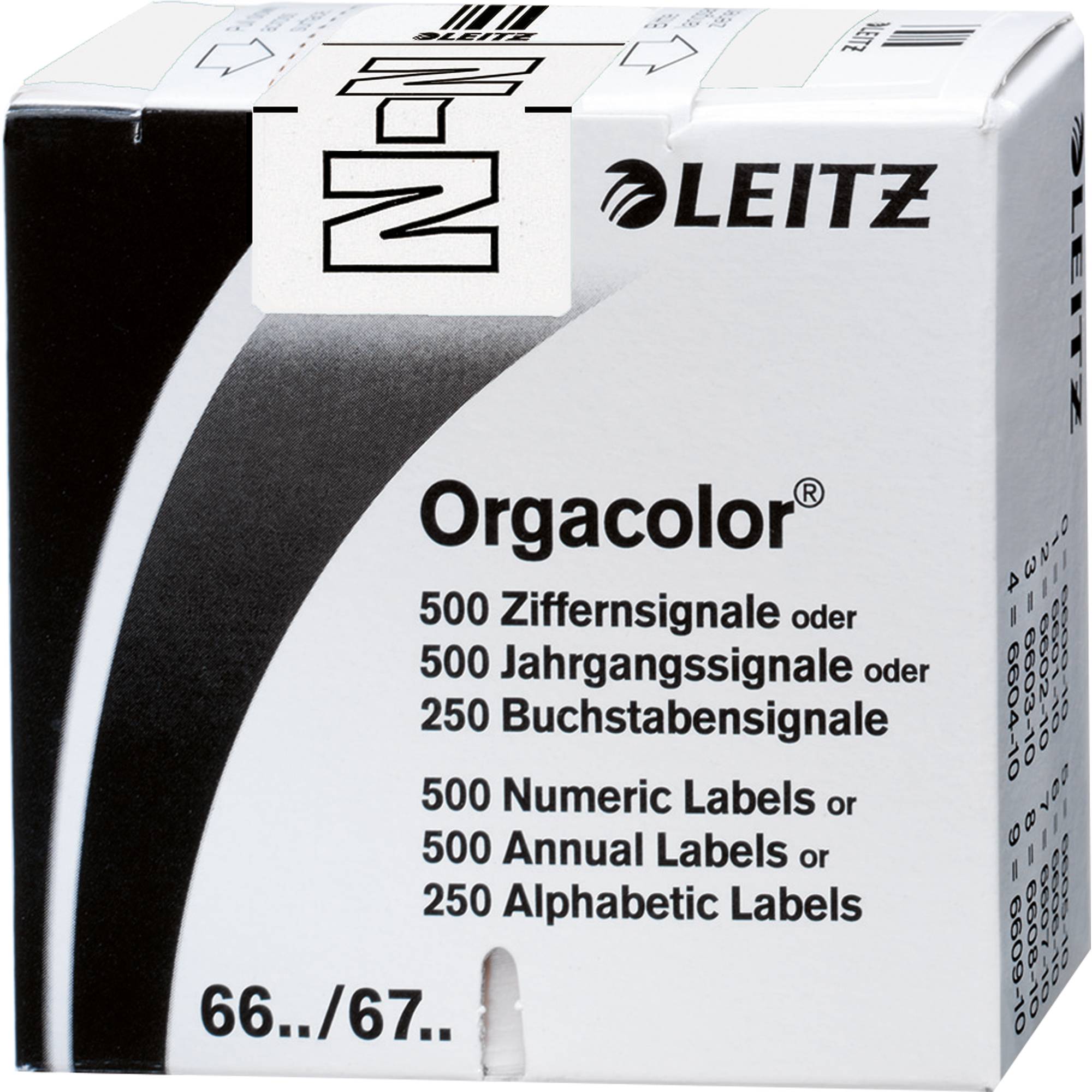 Buchstabensignal Orgacolor N weiß 250 St./Pack.