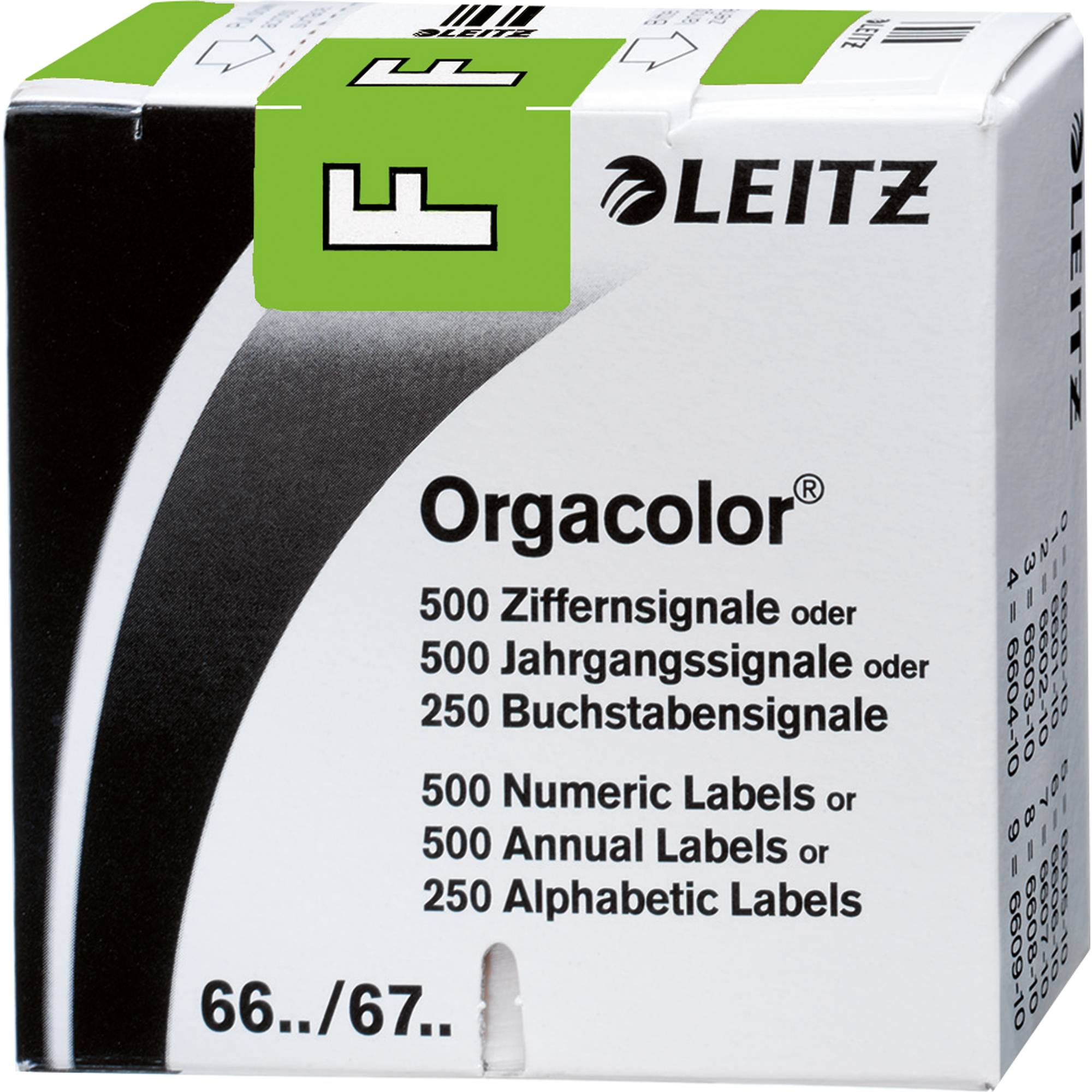 Leitz Buchstabensignal Orgacolor 66151000 F grün 250 St./Pack.-0