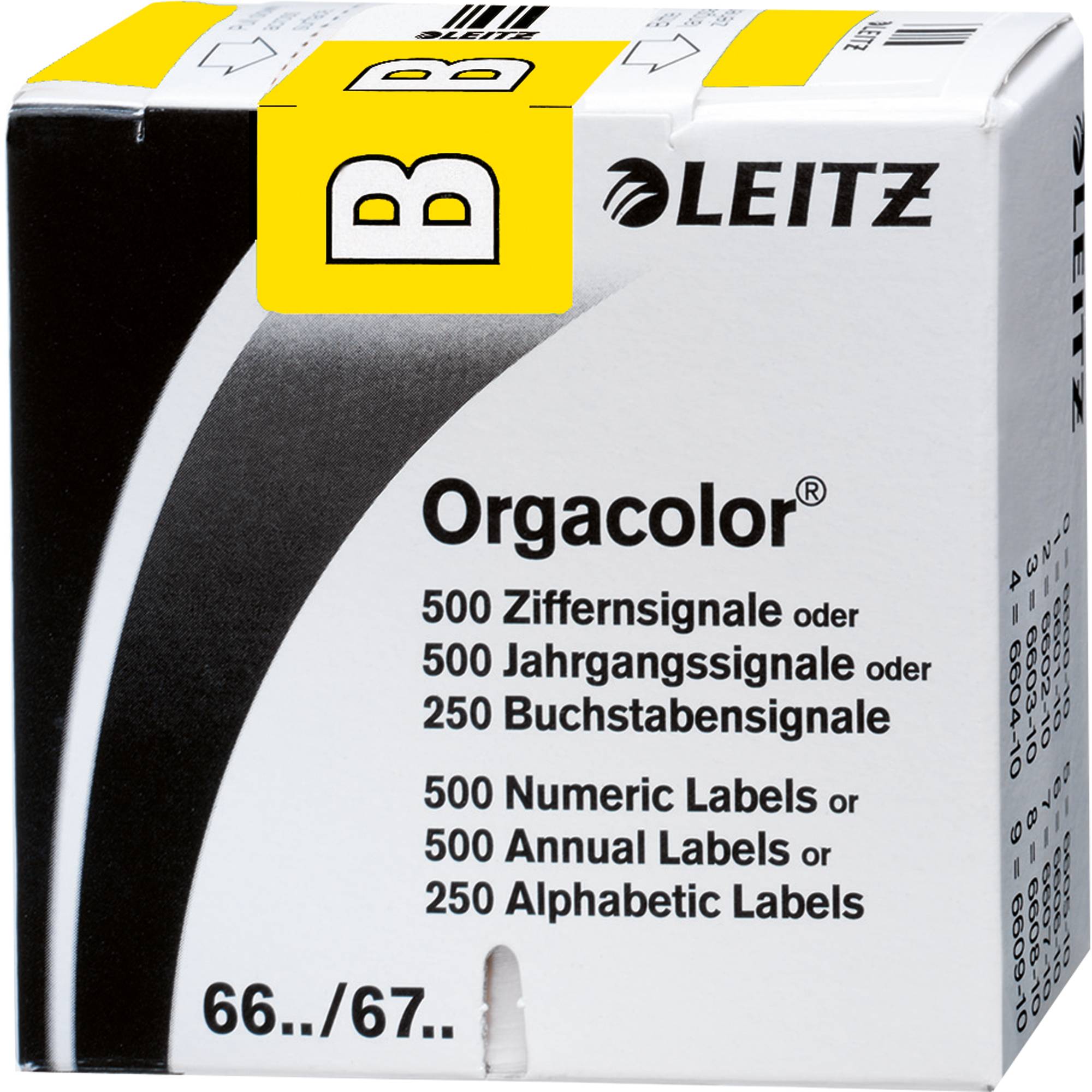 Buchstabensignal Orgacolor B gelb 250 St./Pack.-0