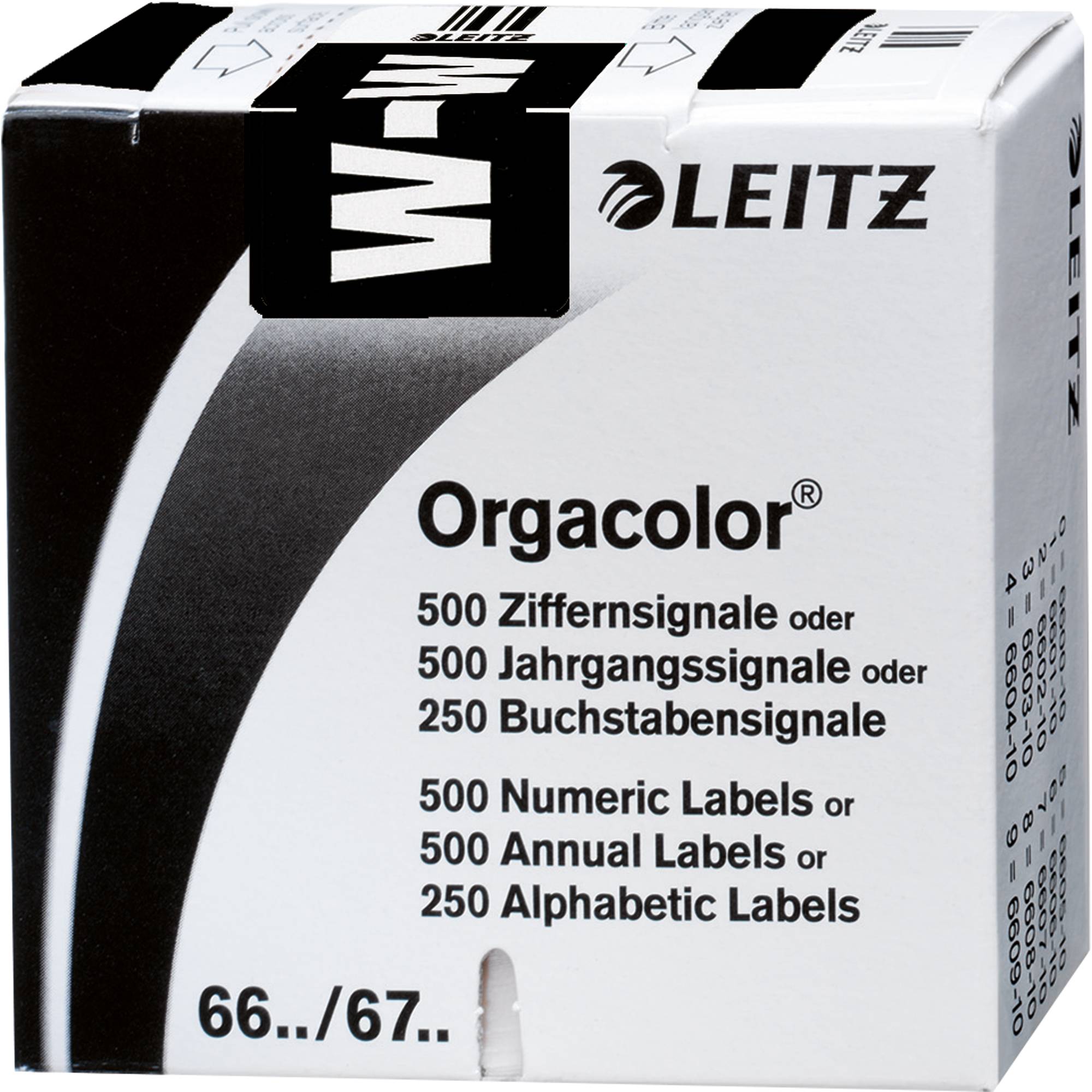 Buchstabensignal Orgacolor W schwarz 250 St,/Pack. - Artikel: 122082290-0