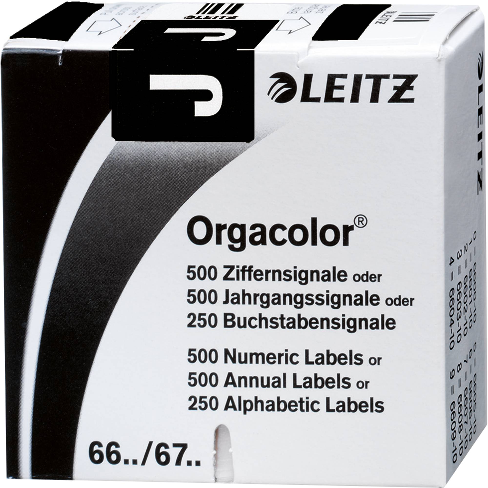 Buchstabensignal Orgacolor J schwarz 250 St./Pack.-0