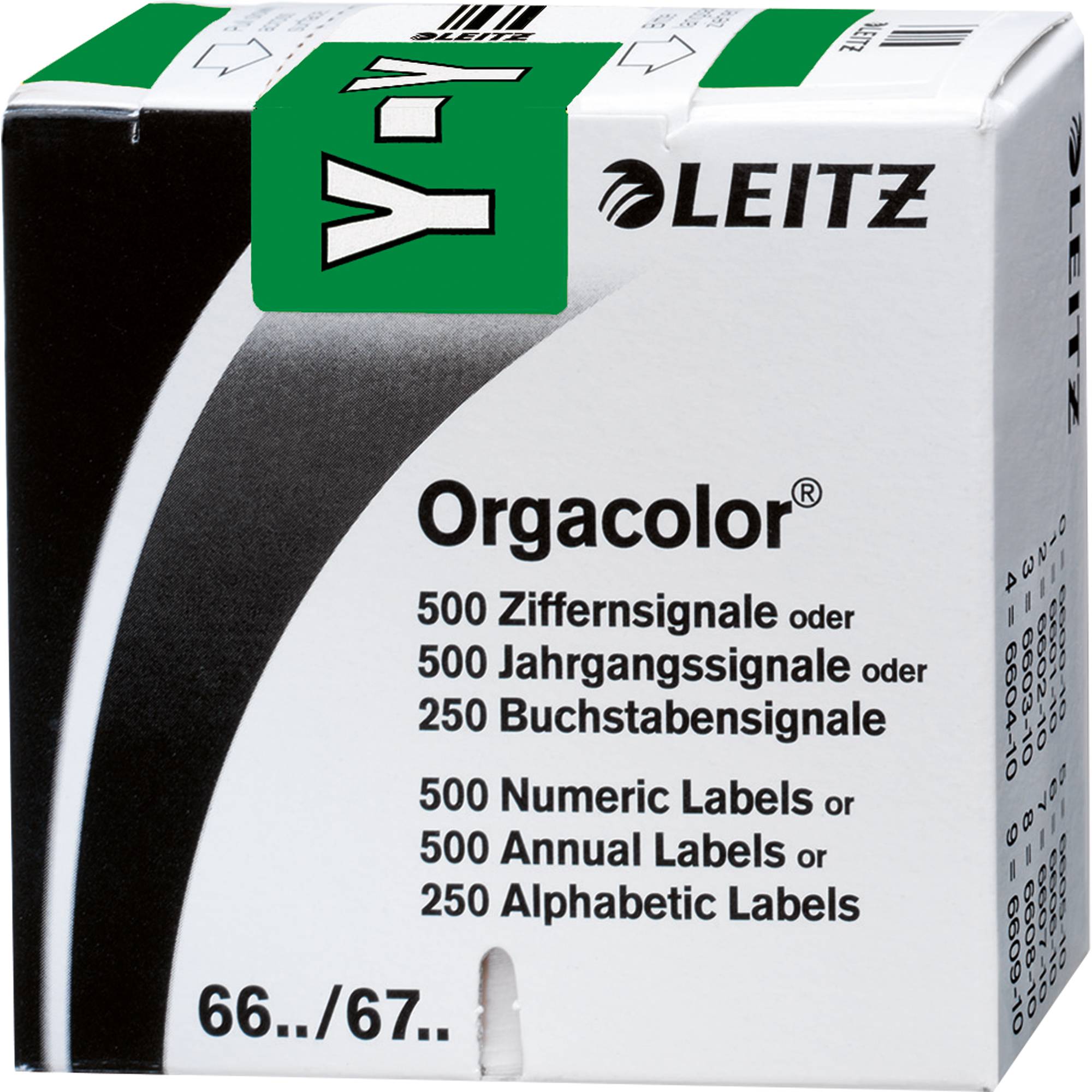 Buchstabensignal Orgacolor Y grün 250 St./Pack.