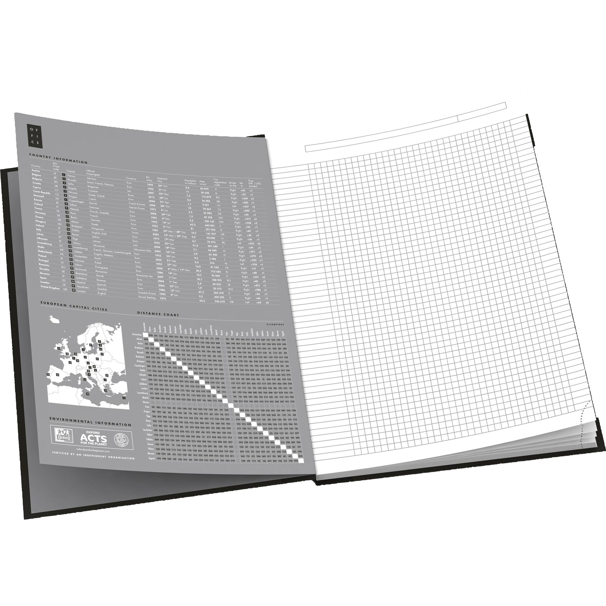 Notizbuch Office Smart Black A4 96Bl. kariert-1