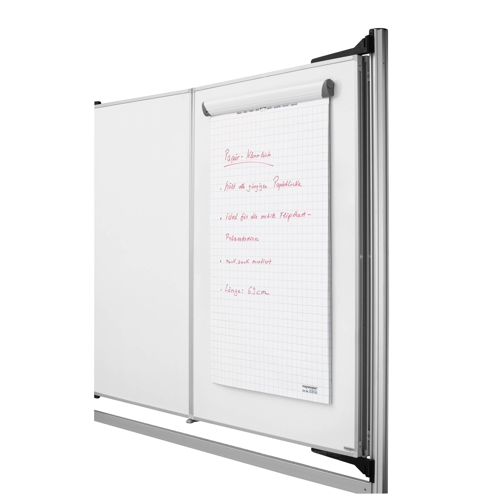 Papierklemmleiste magnetisch weiß