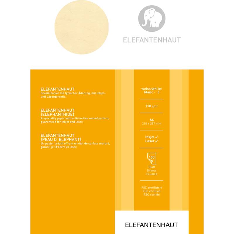 Elefantenhaut, DIN A4, 110 g/qm, weiß-0